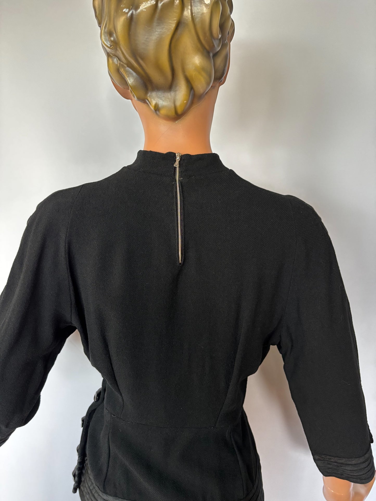 1920s/30s Wool Crepe Tunic Flapper Top | Medium