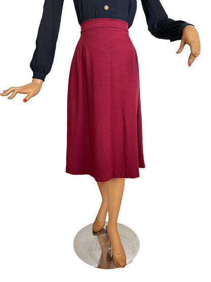 1940s  Irving Schechter Burgundy Jacket with Matching Skirt | XS/S