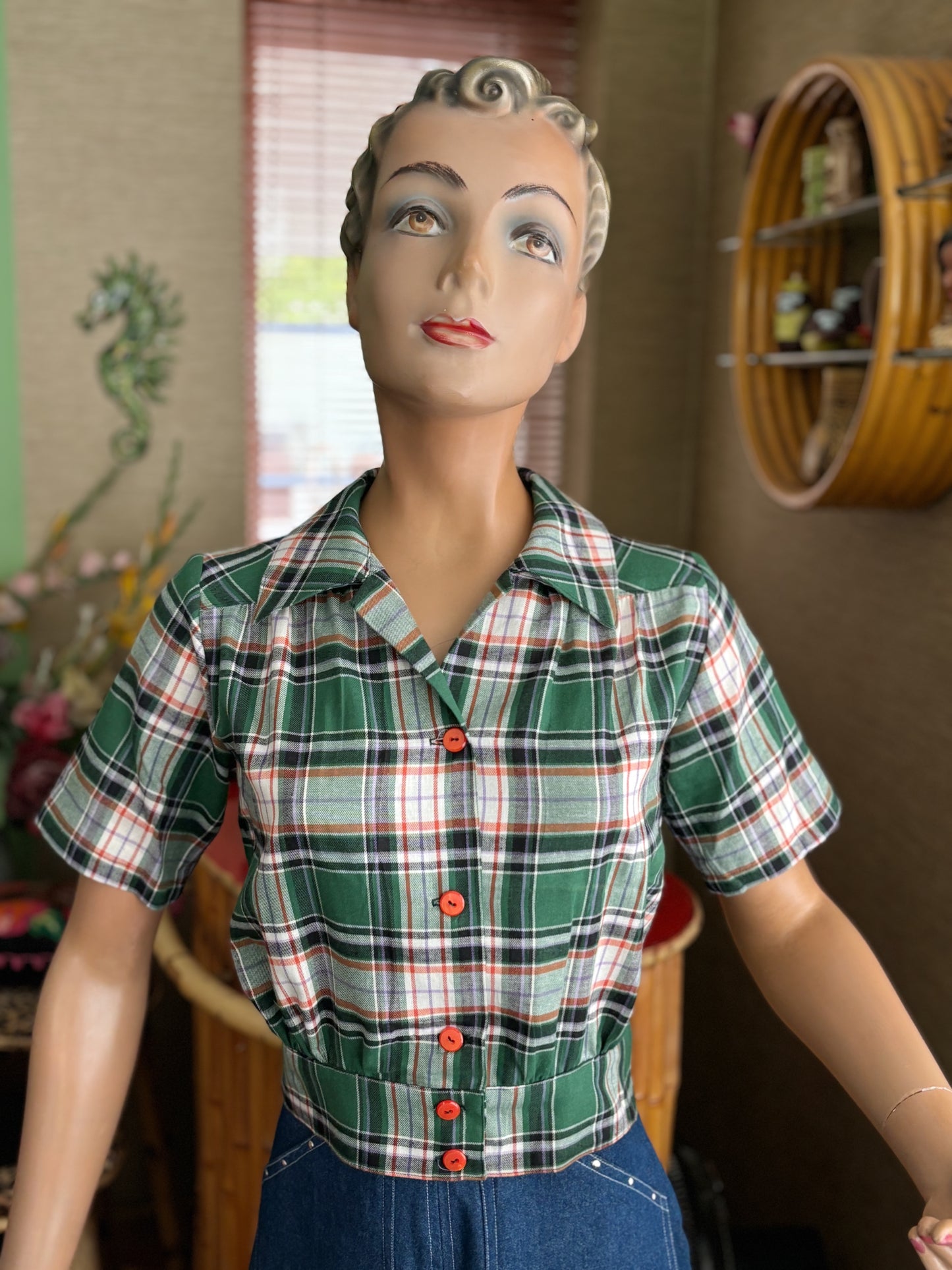 Brenda 1940s Style Land Girl Blouse