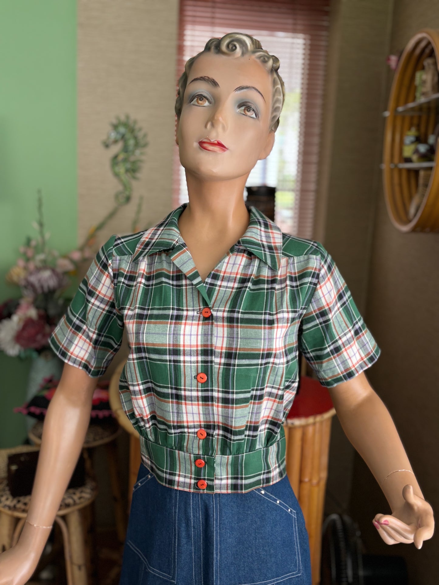 Brenda 1940s Style Land Girl Blouse