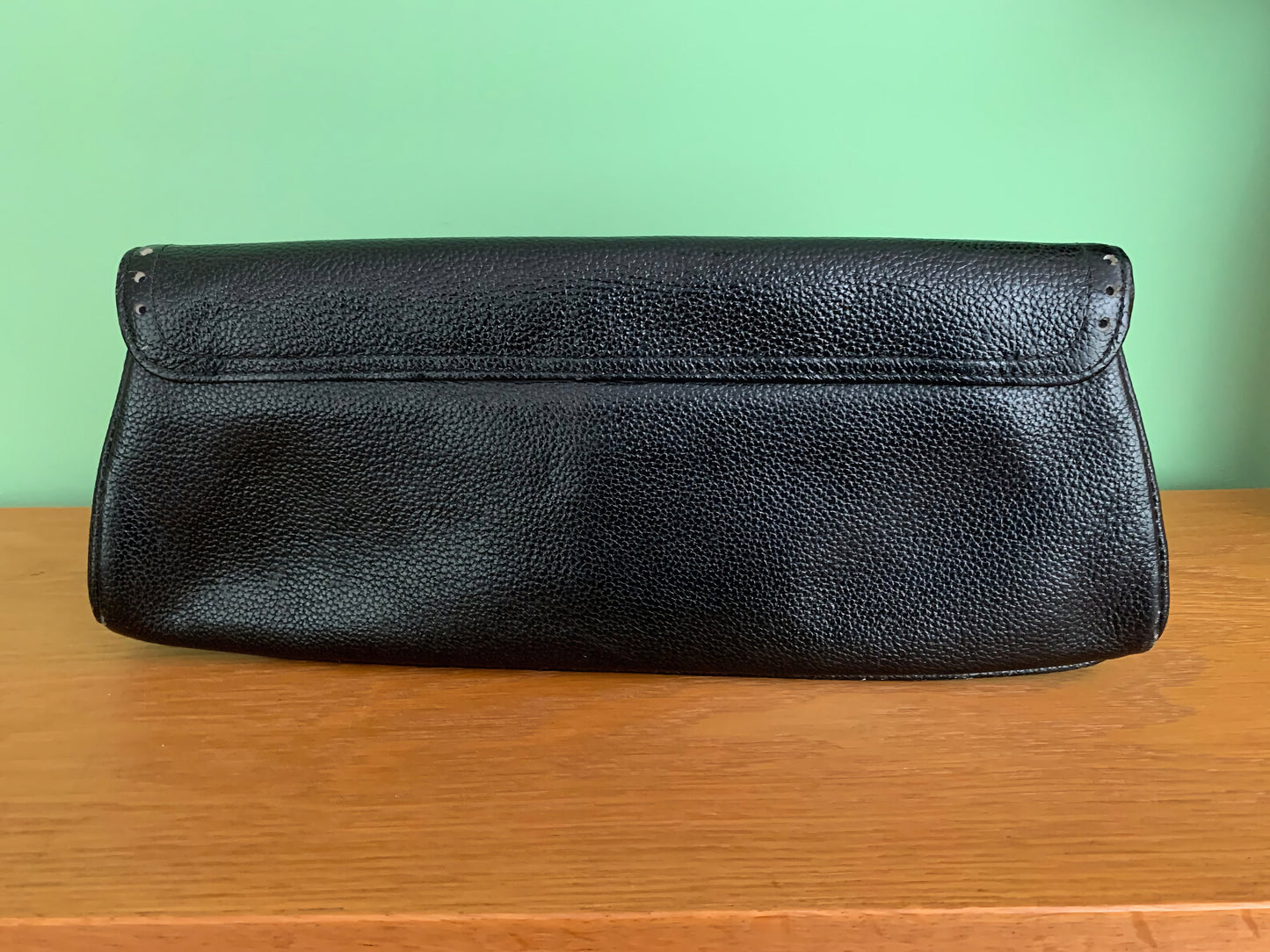 1950s Textured Leather Clutch Bag