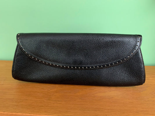 1950s Textured Leather Clutch Bag