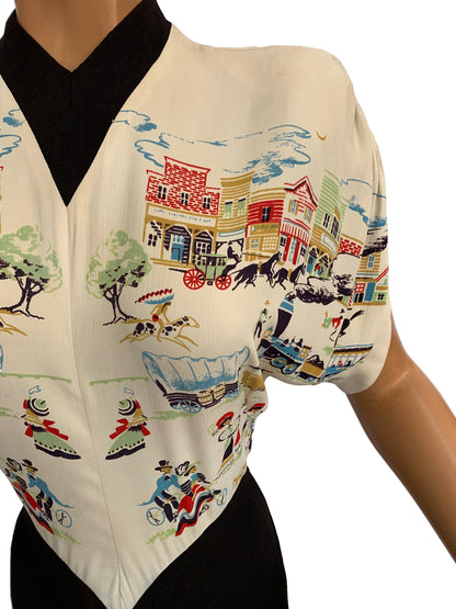 XS/S | 1947 Dorothy O'Hara 'Santa Fe Trail' Dress