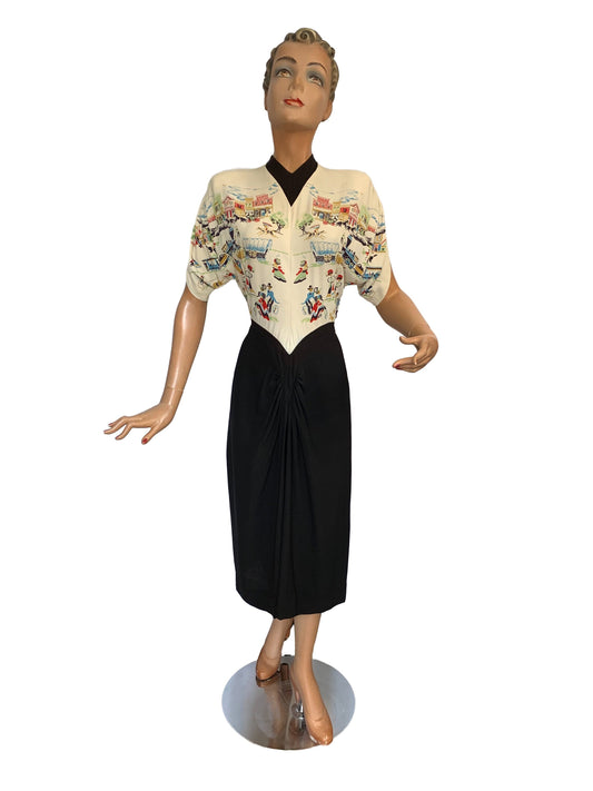 XS/S | 1947 Dorothy O'Hara 'Santa Fe Trail' Dress