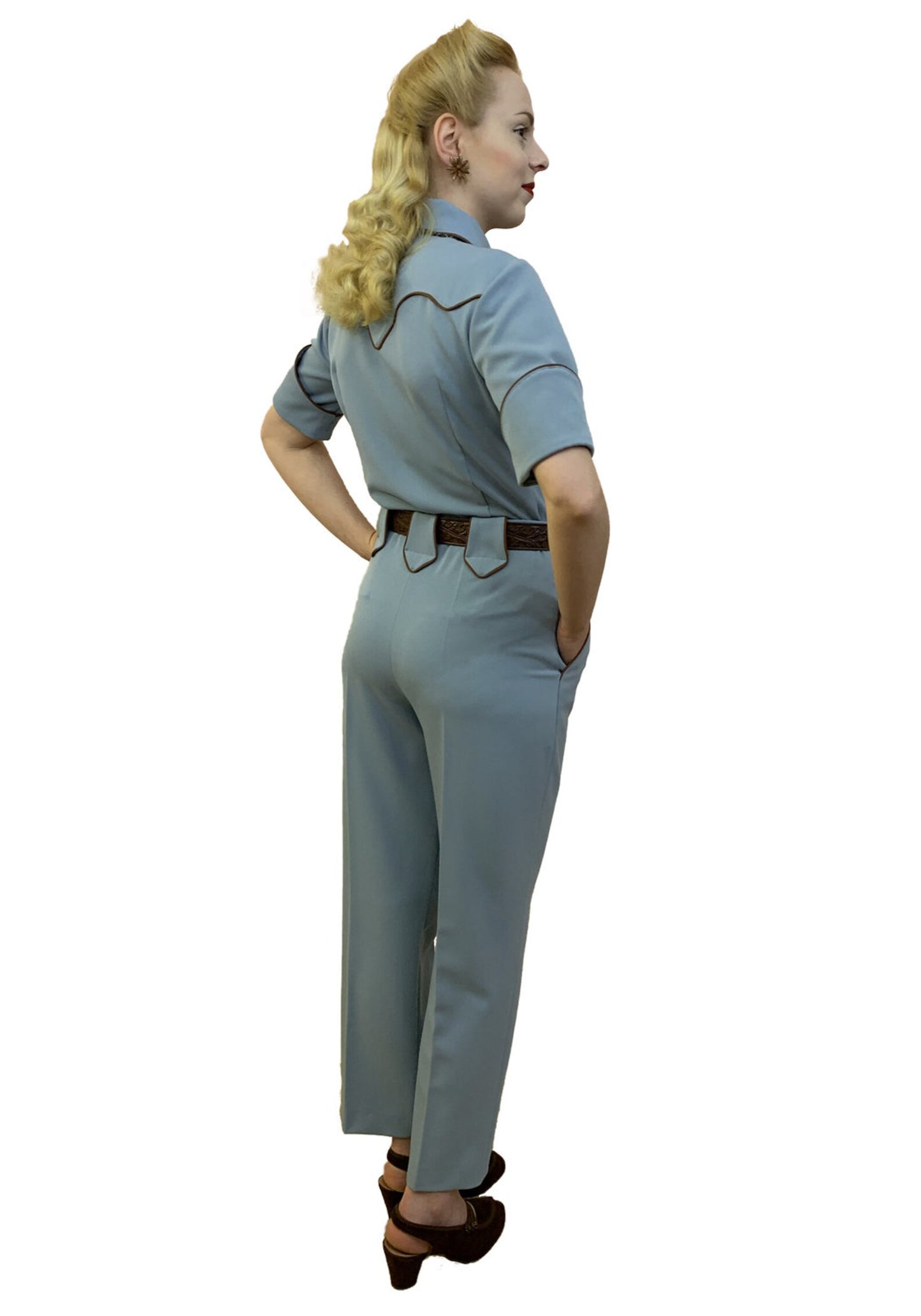 Lily-Mae 1940s Western Slacks Blue - Made to Order