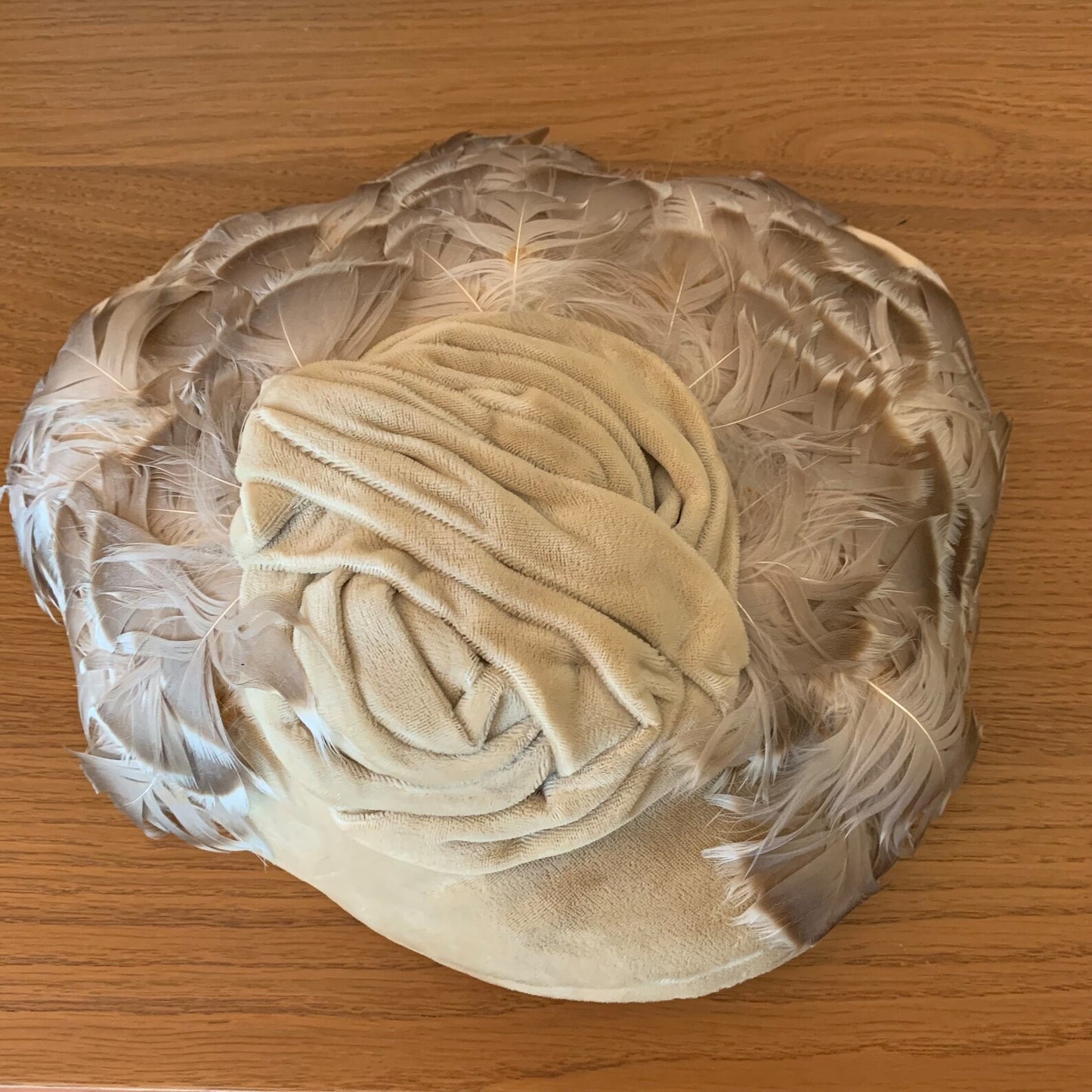 1950s Velvet and Feathers Halo Hat
