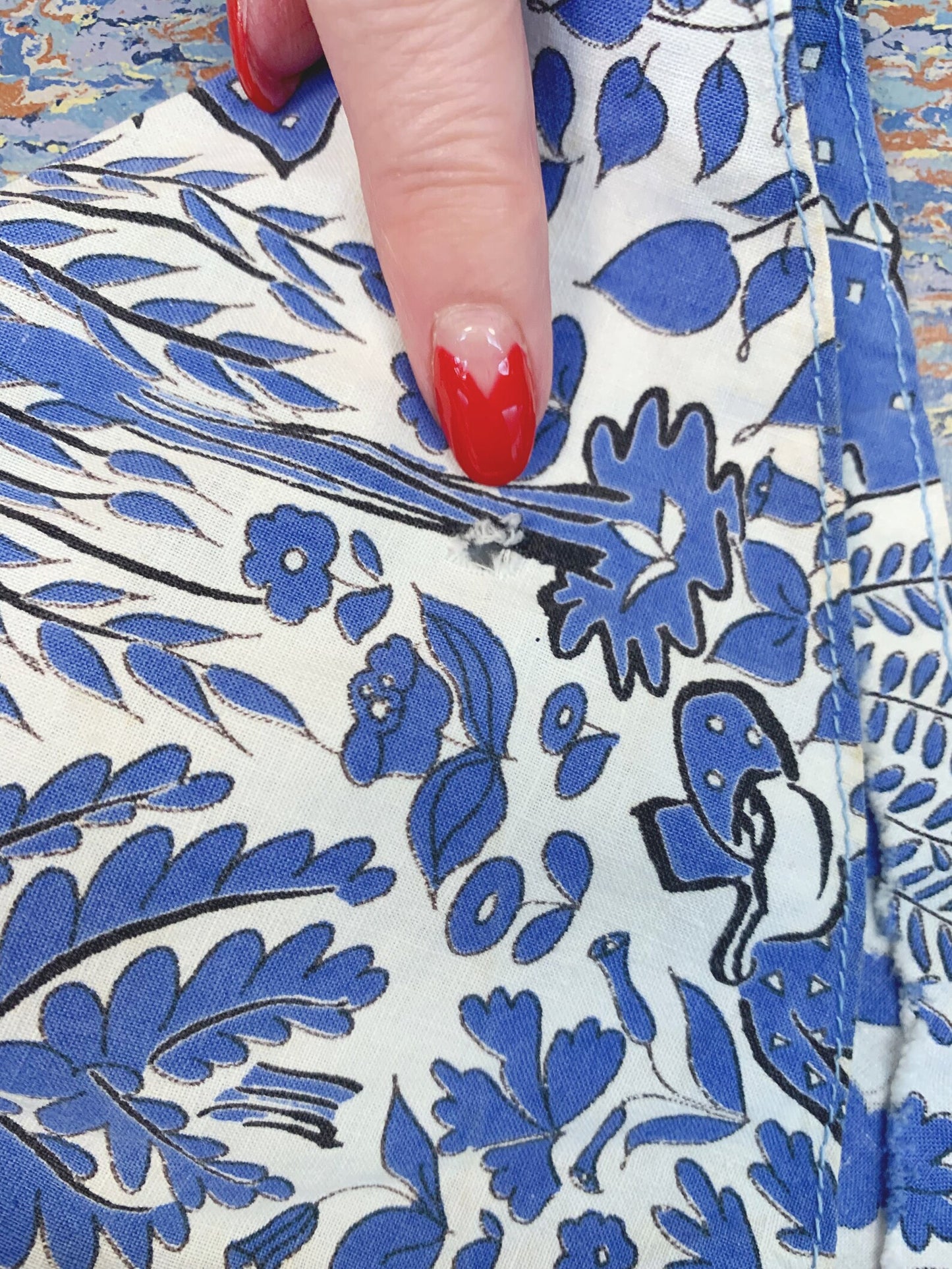 1940s/1950s Cotton Novelty Print Dress | S/M