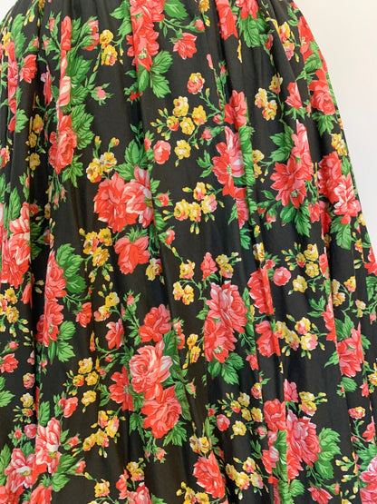 1950s Cotton Skirt and Scarf | XXS