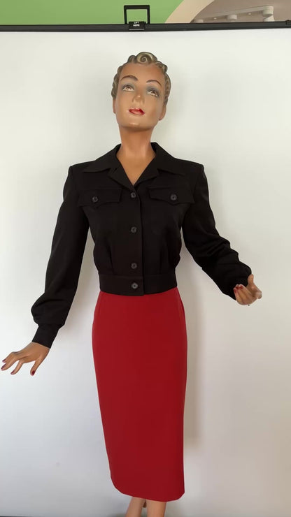 1940s Style Bomber Jacket Black