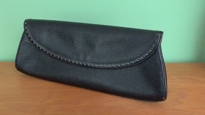 1950s Textured Leather Clutch Bag