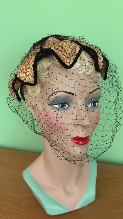 1940s/1950s Straw Petal Hat