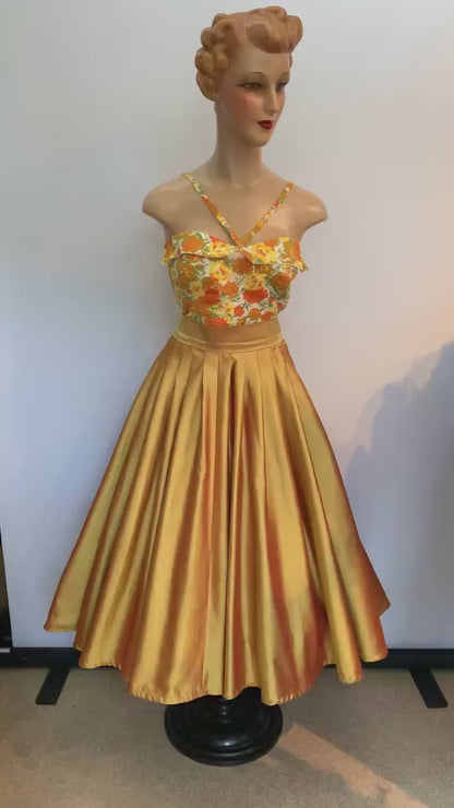 Vintage Style Two Tone Changeant Swing Skirt | XL/XXL