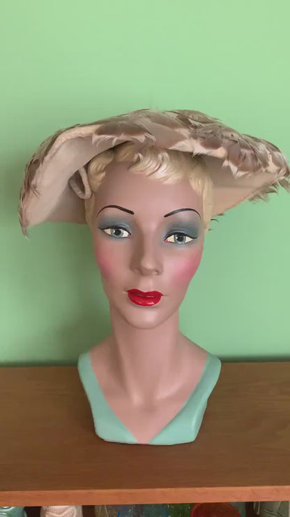 1950s Velvet and Feathers Halo Hat