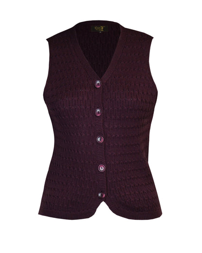 The House of Foxy Knitted Waistcoat - Egg Plant