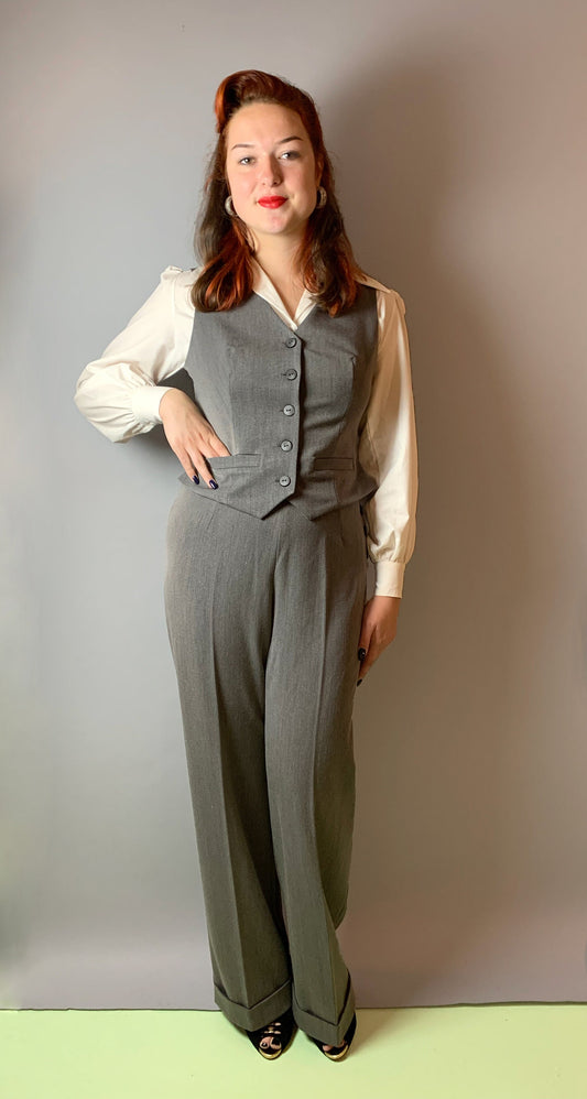 Garbo 1940s Swing Trousers Grey