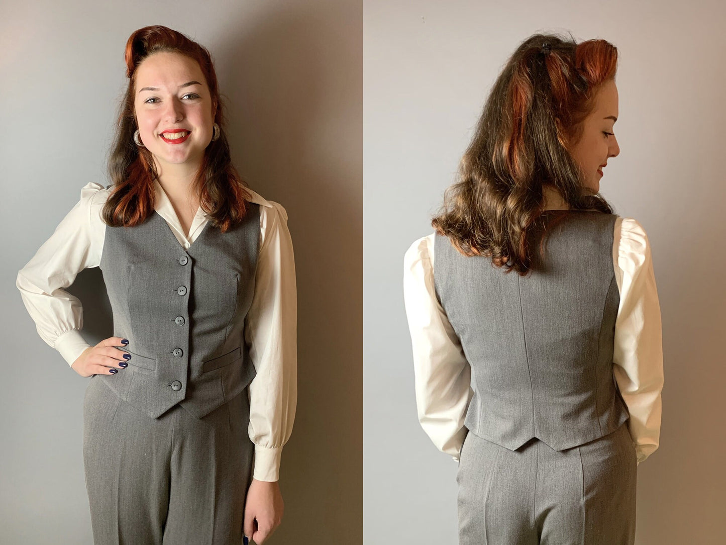 Garbo 1940s Waistcoat Black