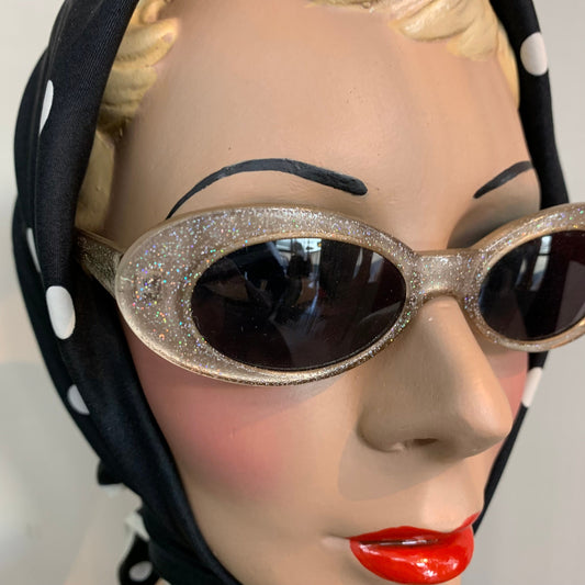 1960s New Old Stock Champagne Sparkle Sunglasses