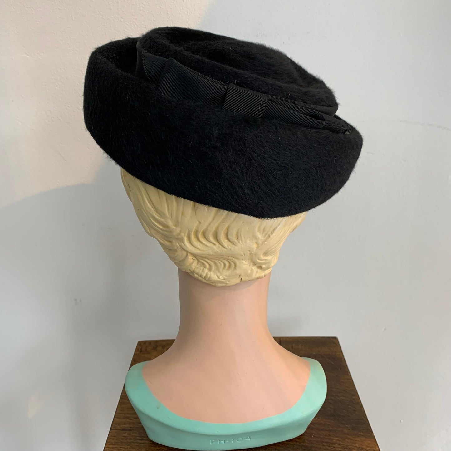 1950s Fur Felt Black Hat