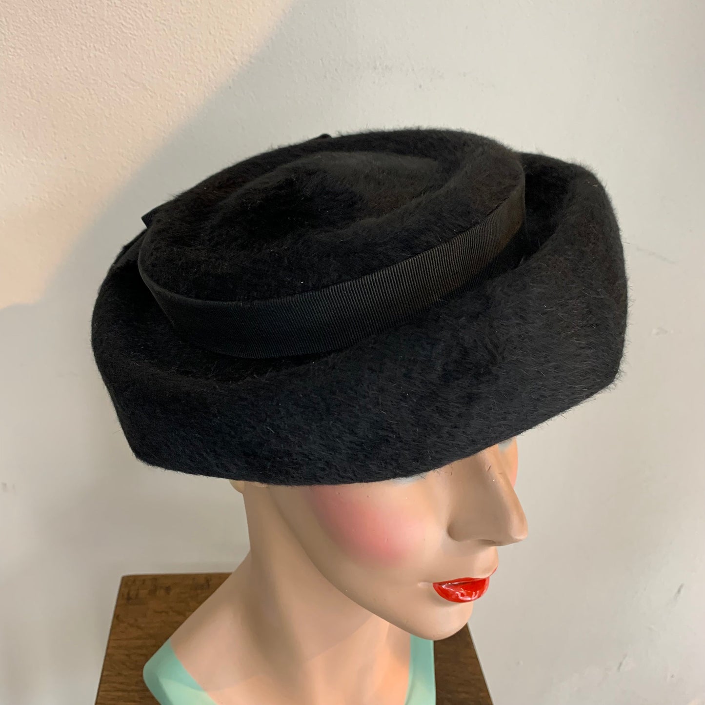1950s Fur Felt Black Hat