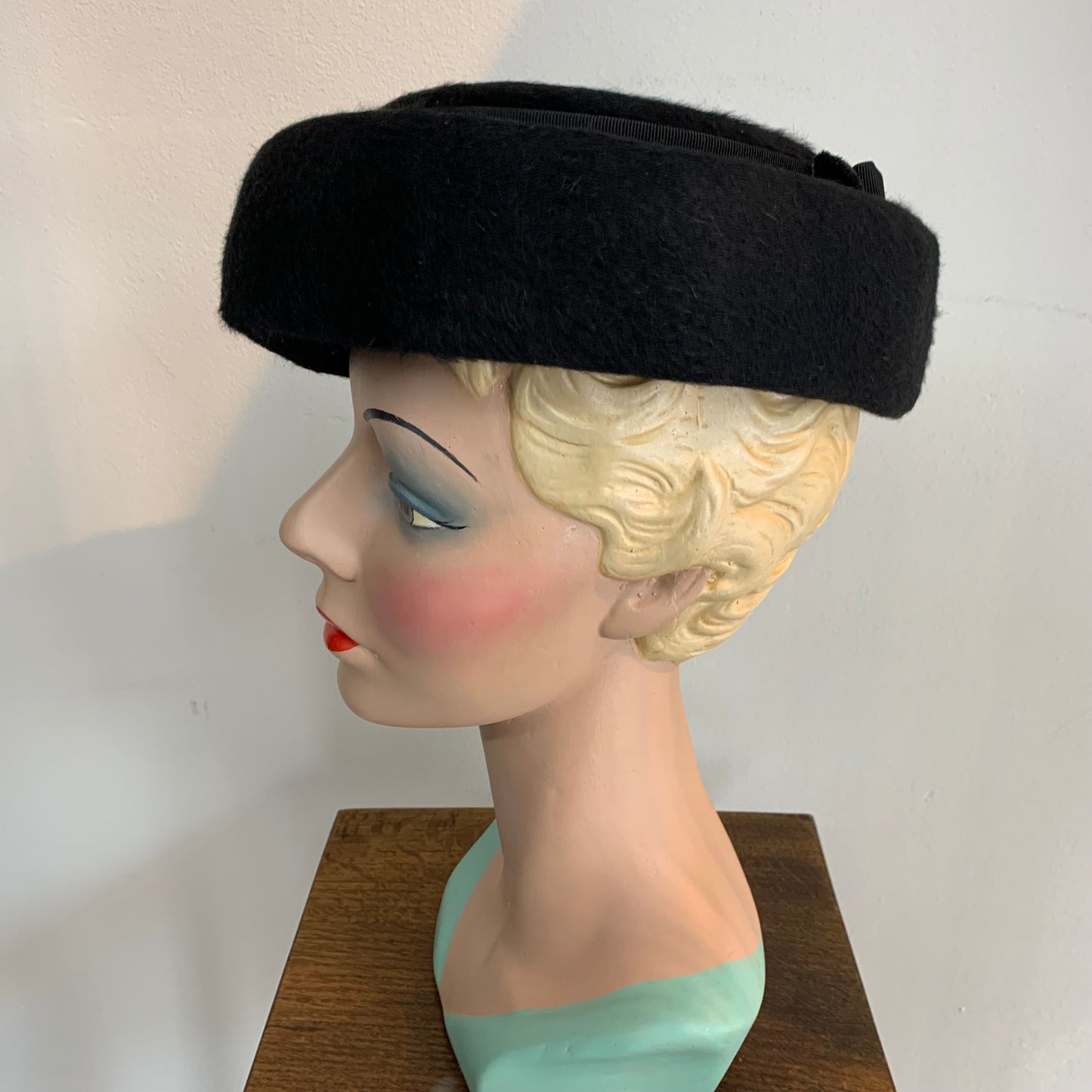 1950s Fur Felt Black Hat
