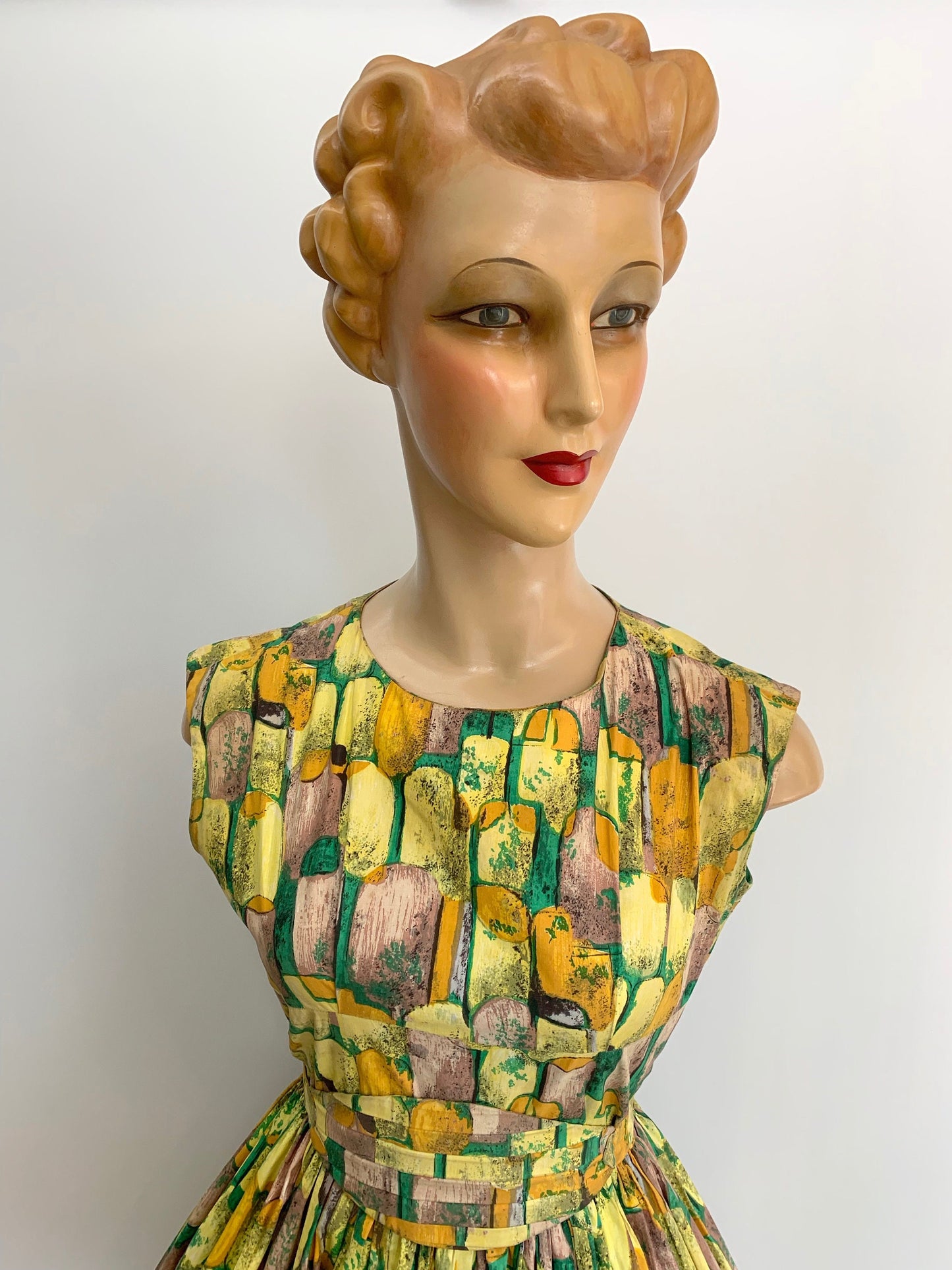 1950s Belted Cotton Dress | S