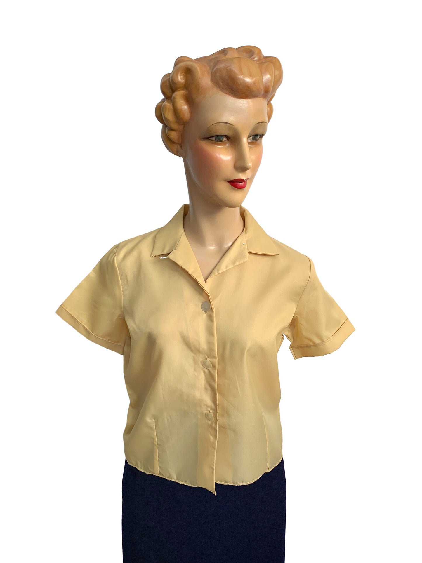1950s Gold Blouse | M/L