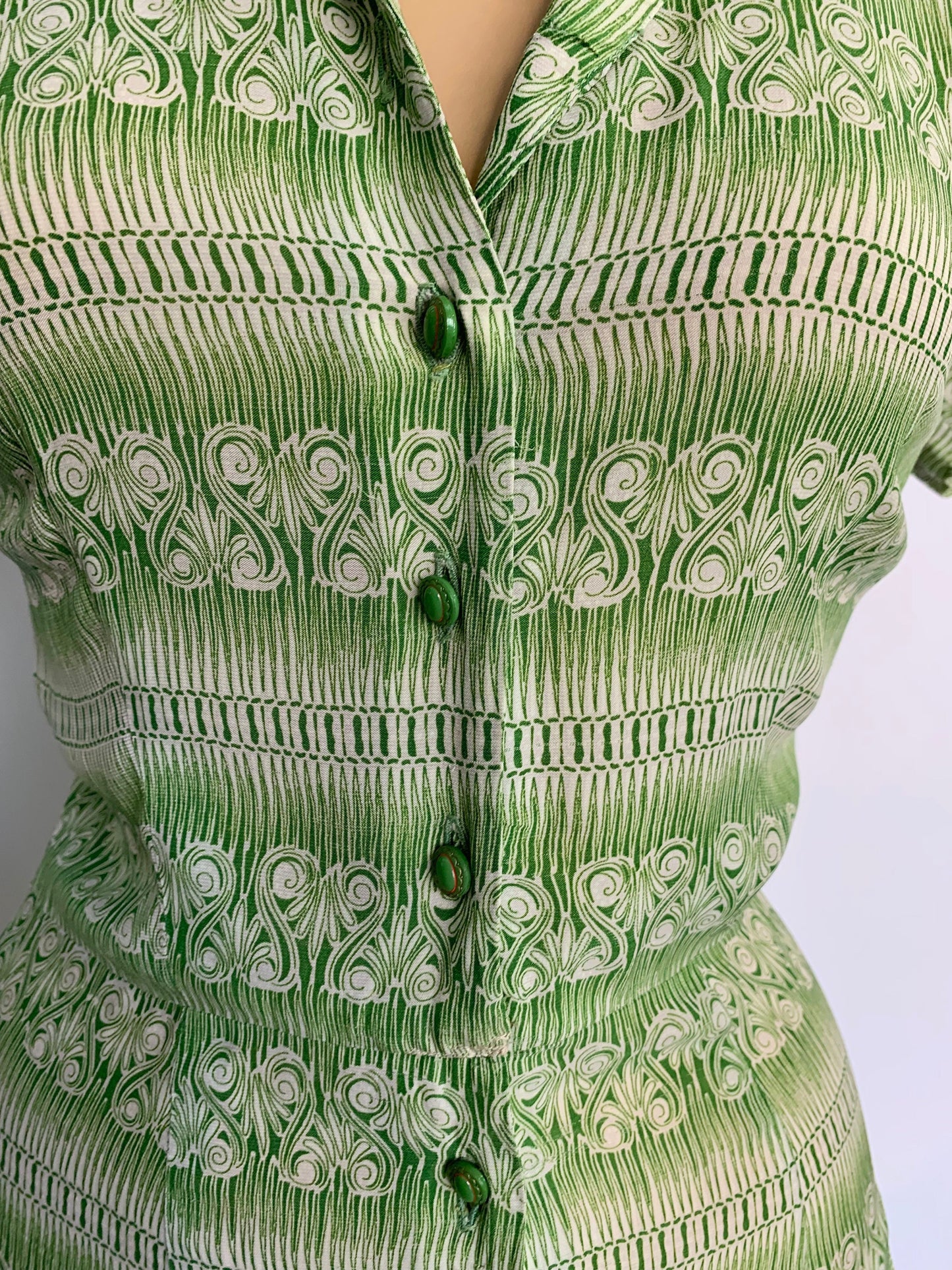 1940s Georgiana Semi Sheer Silk Dress | XS