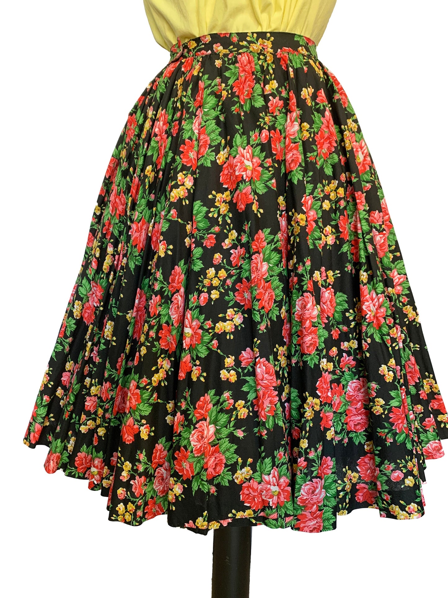 1950s Cotton Skirt and Scarf | XXS