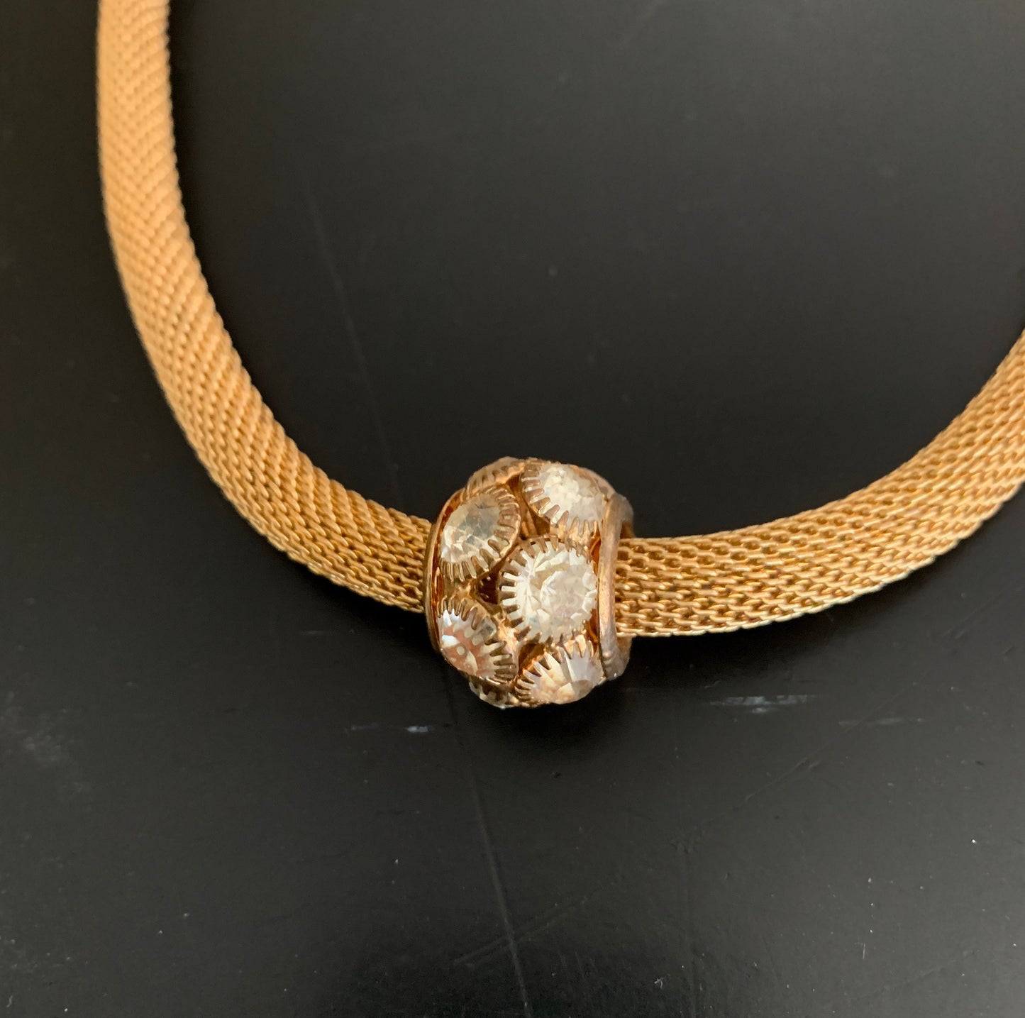 1960s Brass Mesh Necklace