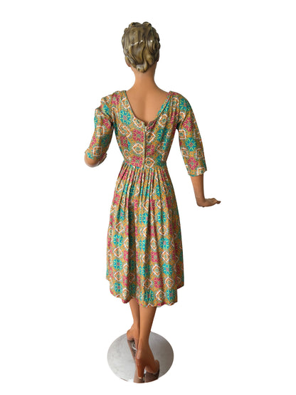 1950s 'Blanes' Cotton Swing Dress | XS/S