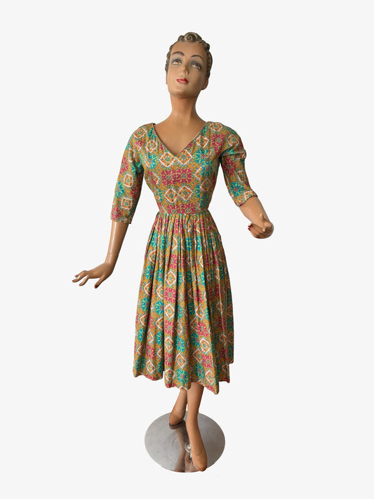 1950s 'Blanes' Cotton Swing Dress | XS/S